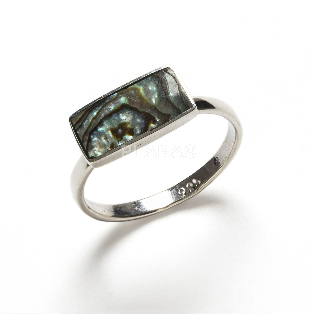 Anillo en Plata de ley y Abalón.