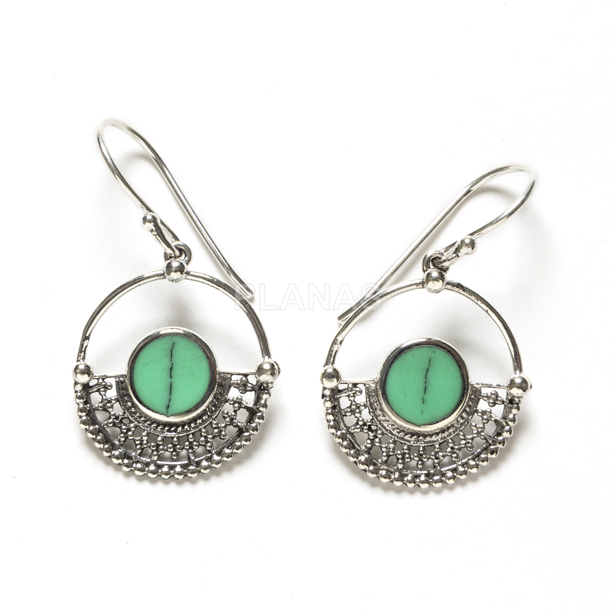 Pendientes en Plata de ley.  