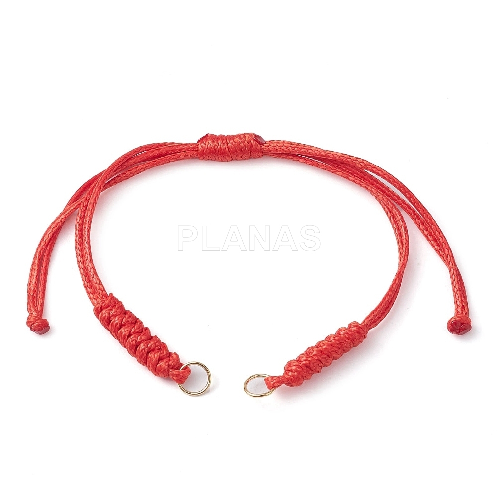 Pulseira de macramê vermelho para montar.