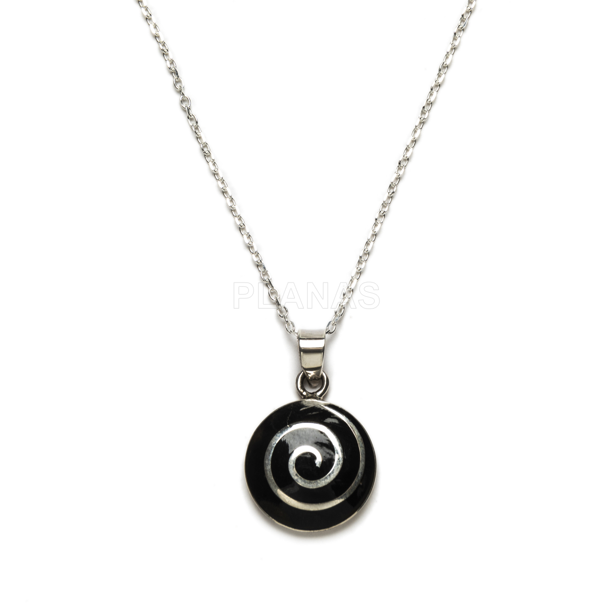 Collar en Plata de ley y esmalte. ESPIRAL.    