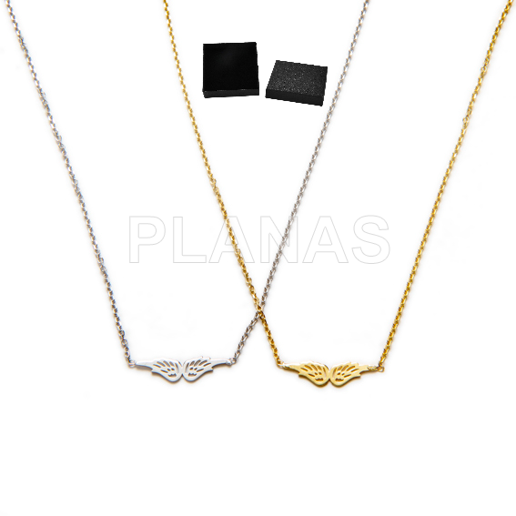 Colar de prata de lei. asas.