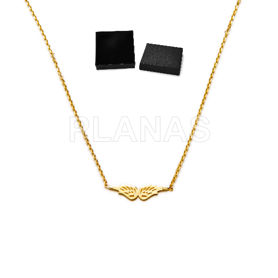 Colar de prata de lei. asas.