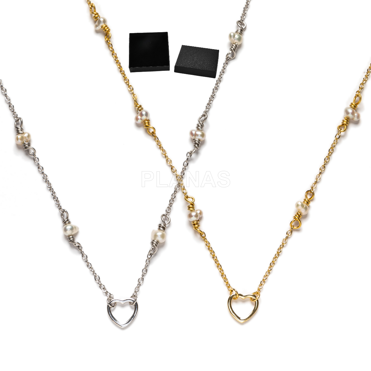 Collar en Plata de ley y Perlas Cultivadas.