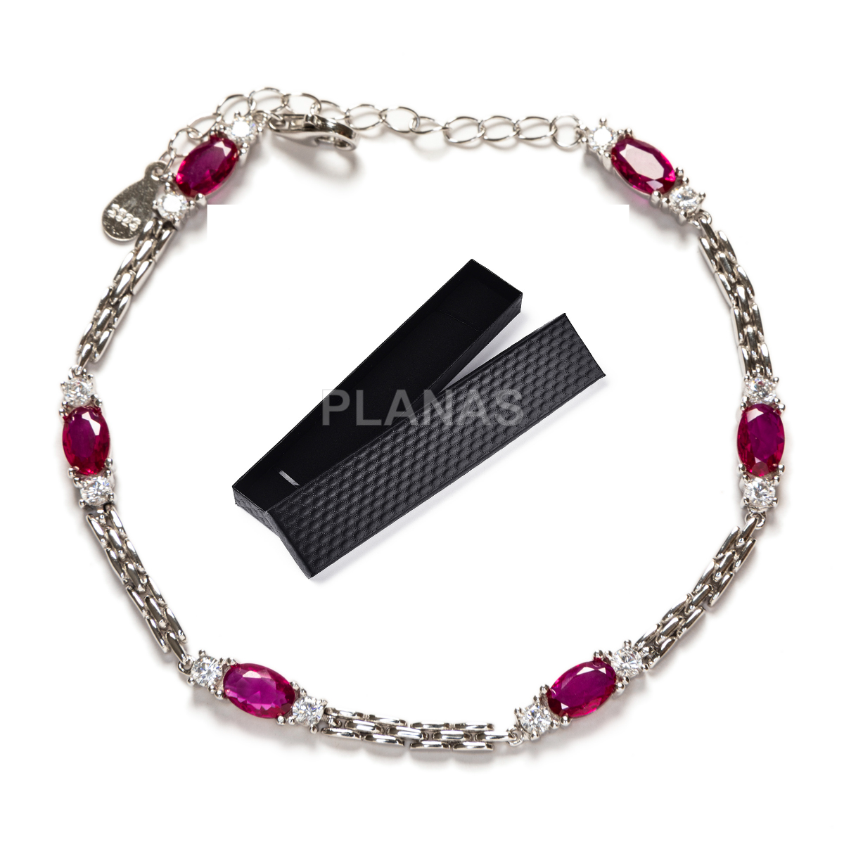 Pulsera en Plata de ley Rodiada y Circonitas.  