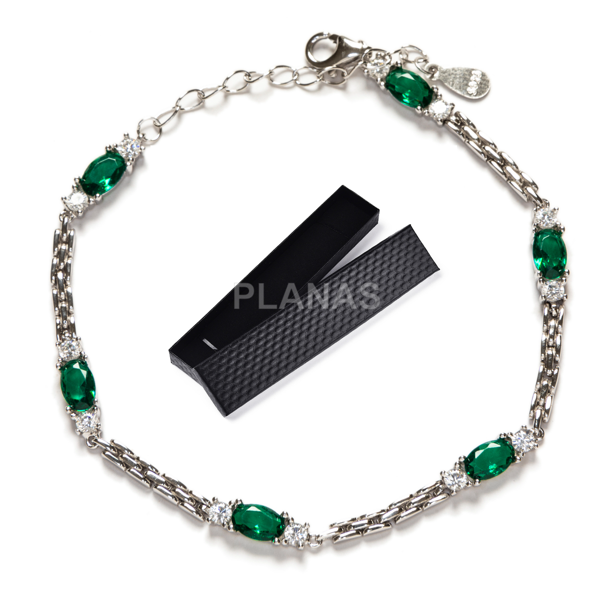 Pulsera en Plata de ley Rodiada y Circonitas.  