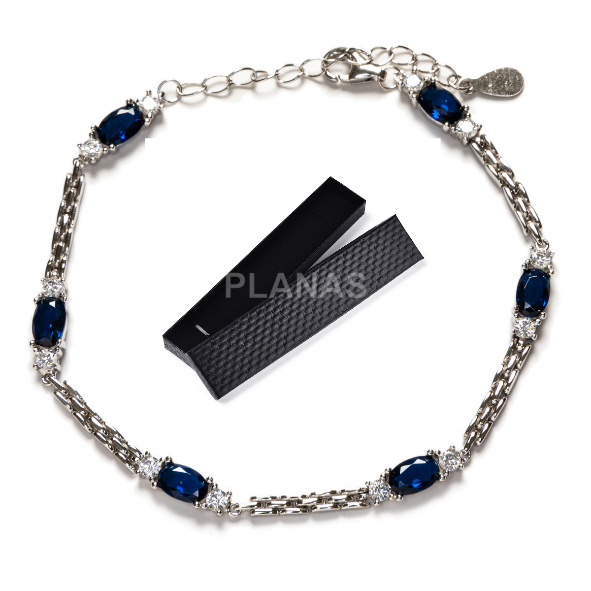 Pulsera en Plata de ley Rodiada y Circonitas.  