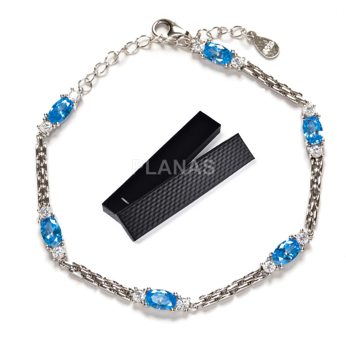 Pulsera en Plata de ley Rodiada y Circonitas.  