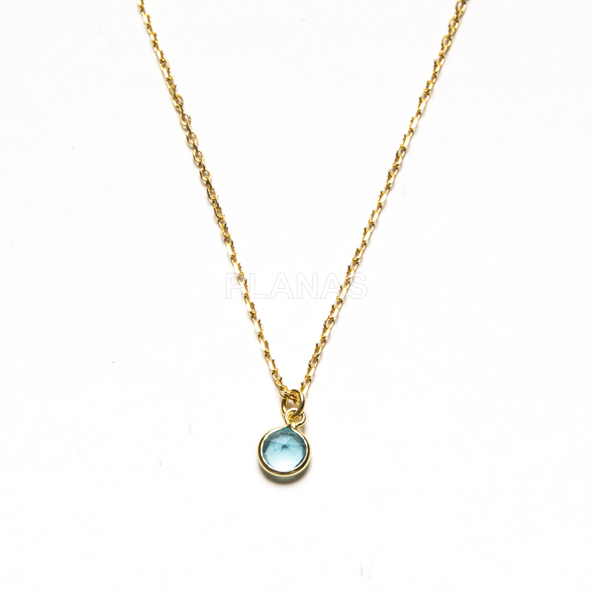 Collar Minimalista en Plata de ley y Baño Oro con Circonita.