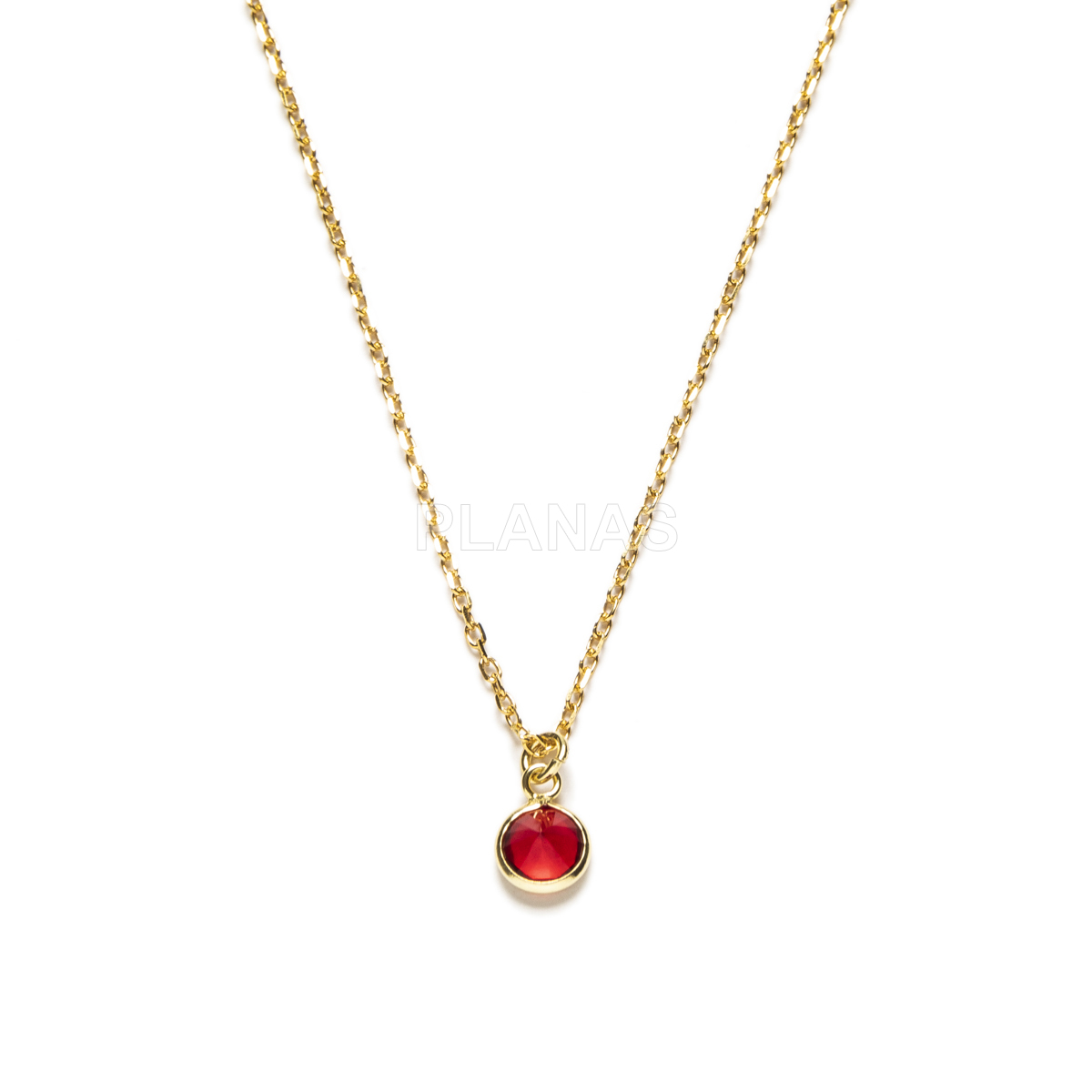 Collar Minimalista en Plata de ley y Baño Oro con Circonita.