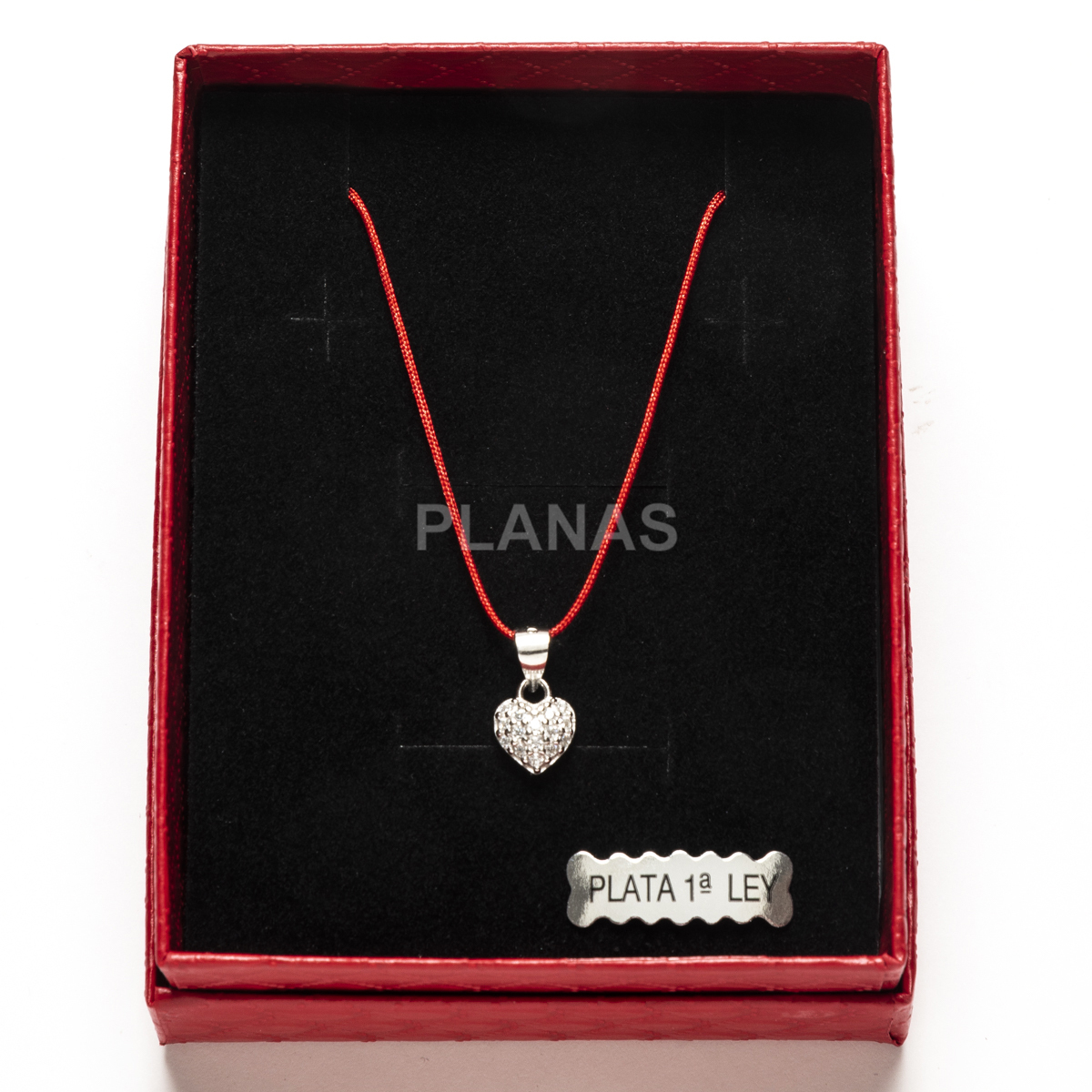 Collar en plata de ley y Circonitas. CORAZÓN.