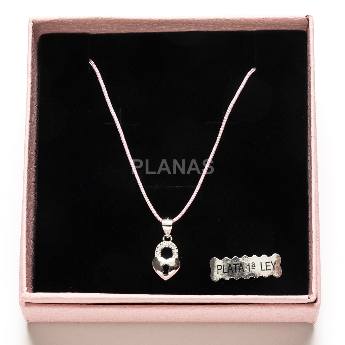 Colar em prata de lei com zircônia cúbica. coração.