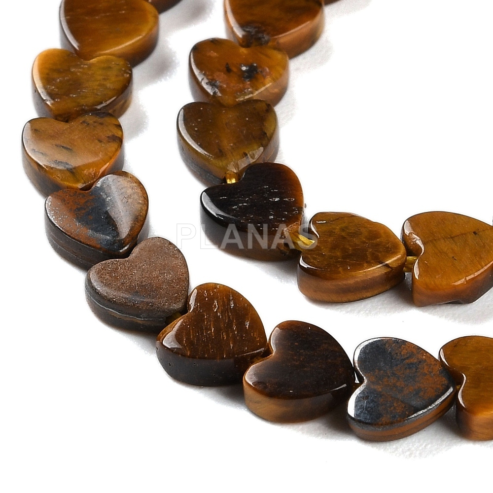 Tira de olho de tigre com aproximadamente 6 mm. corações.