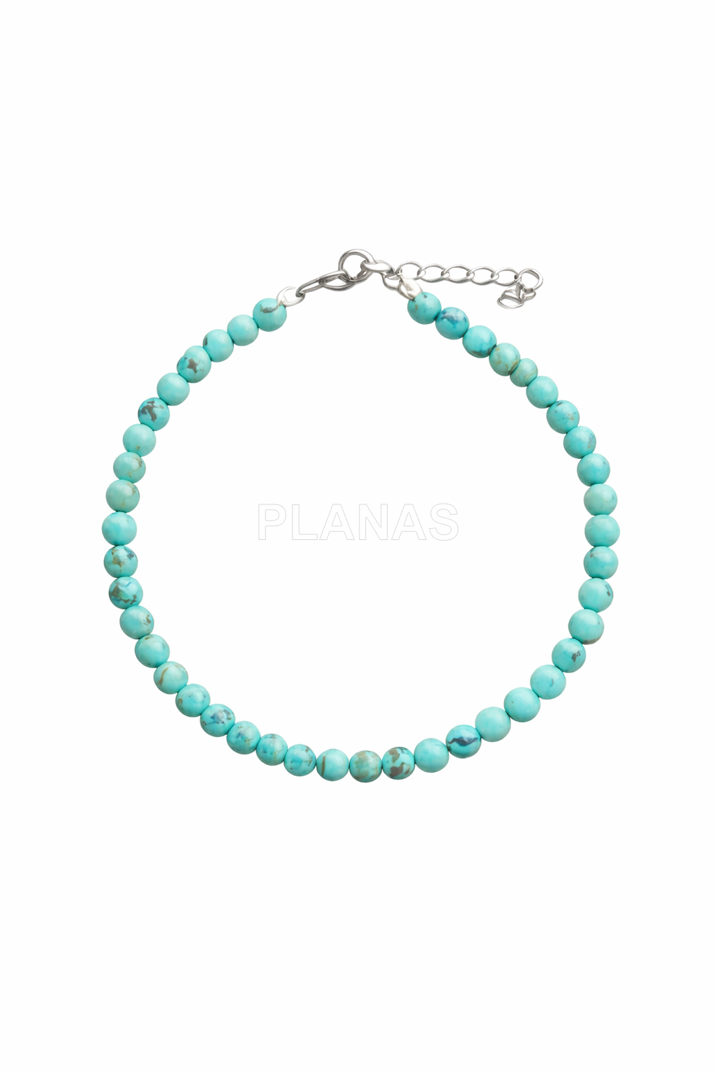 Pulsera en plata de ley y Minerales en 4mm.