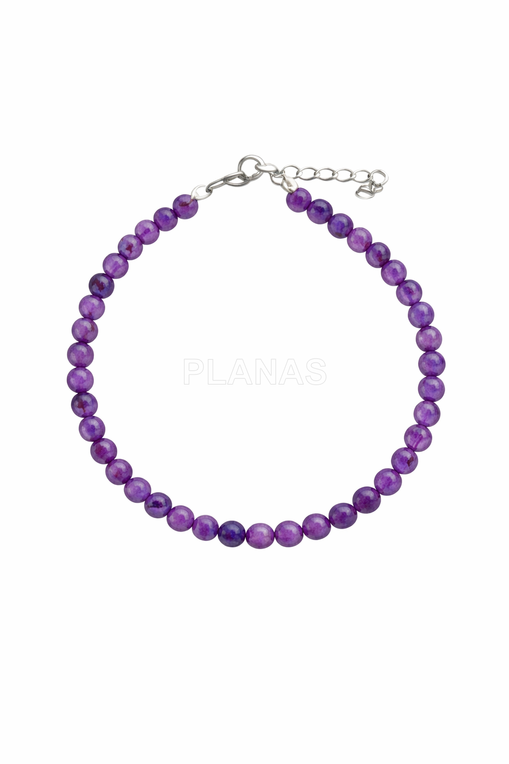 Tobillera en plata de ley y Minerales en 4mm.