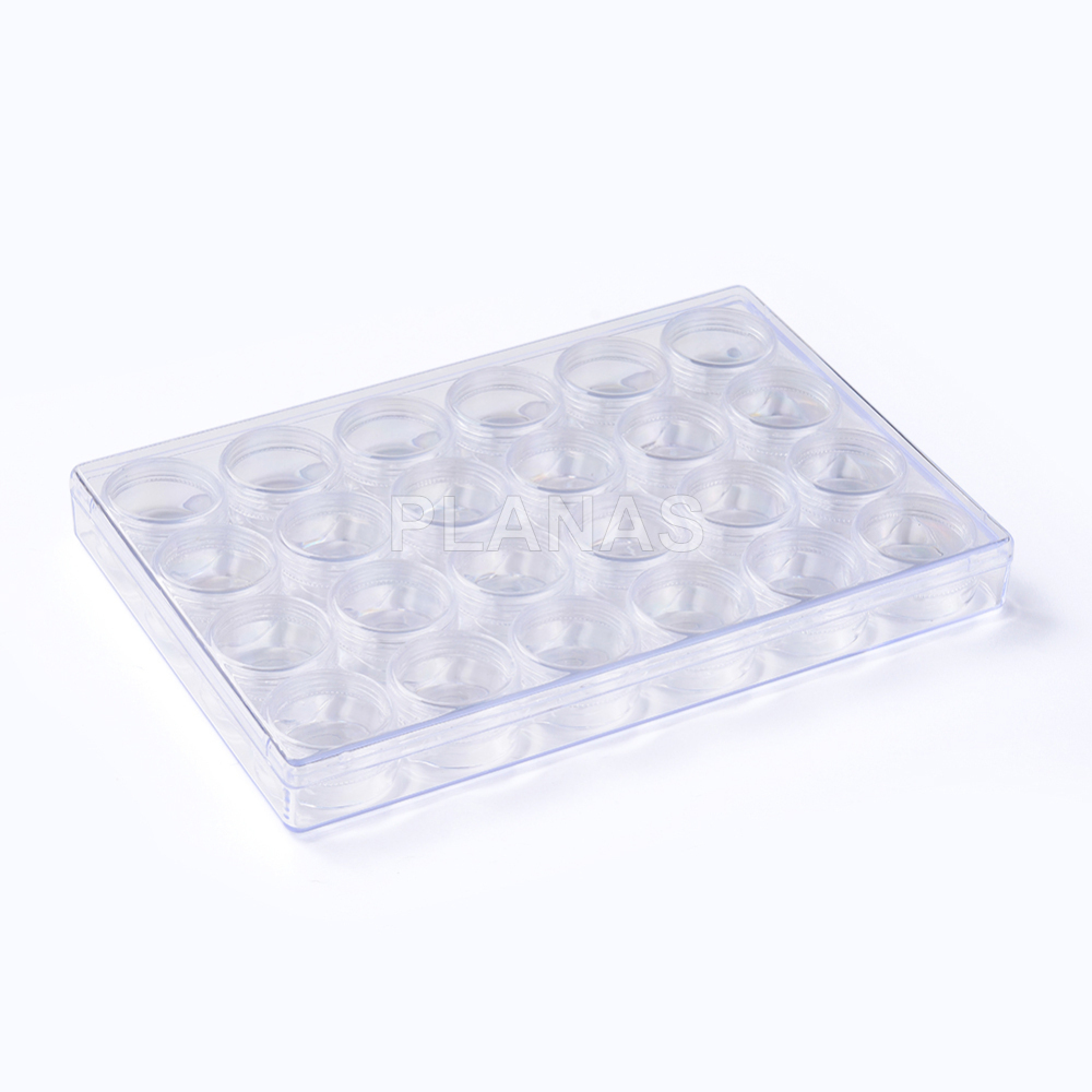 Pack de 5 Cajas de  metraquilato con 24 potecitos a rosca.