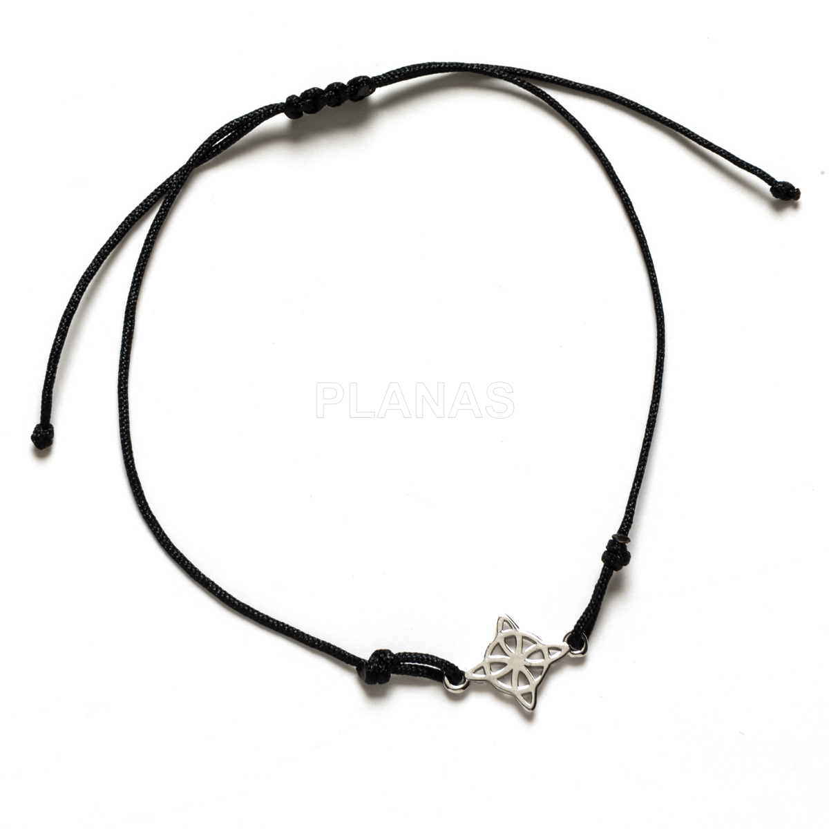 Pulsera macramé en Plata de ley . NUDO DE BRUJAS.