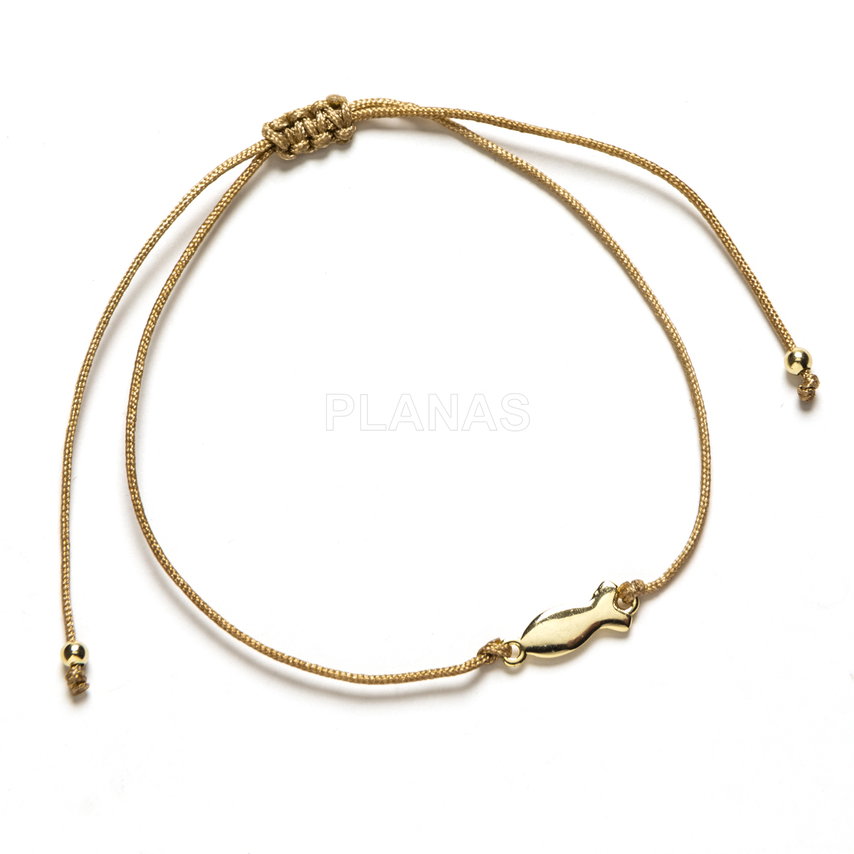 Pulsera macramé en Plata de ley . PEZ.