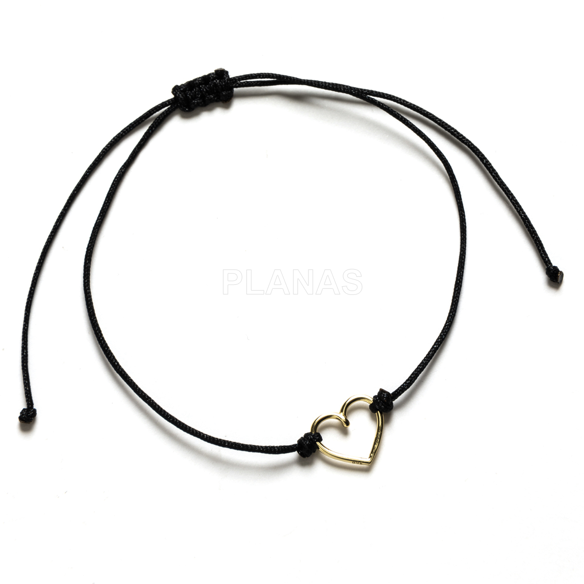 Pulsera macramé en Plata de ley . CORAZÓN.