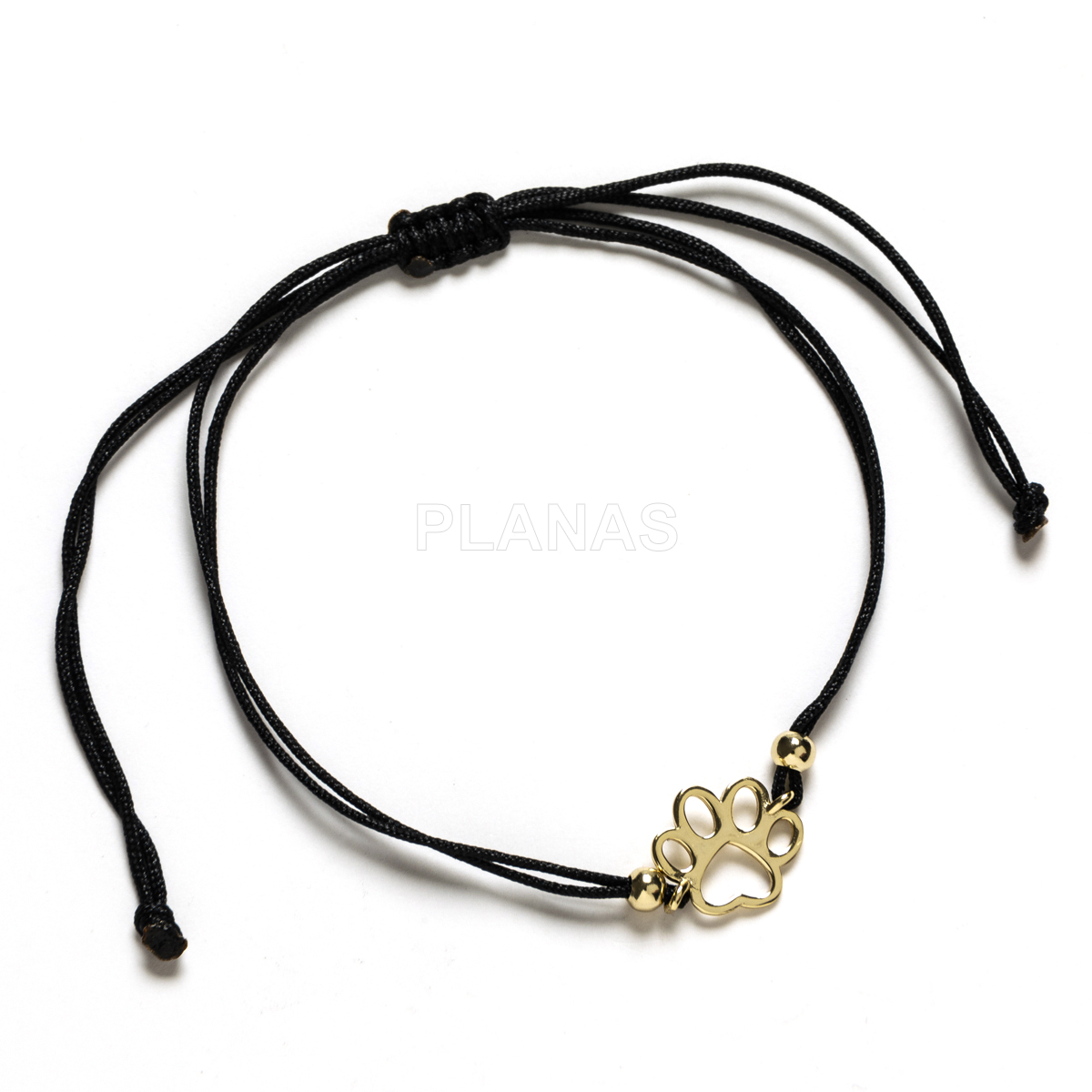 Pulsera macramé en Plata de ley y Baño Oro . PEZUÑA.