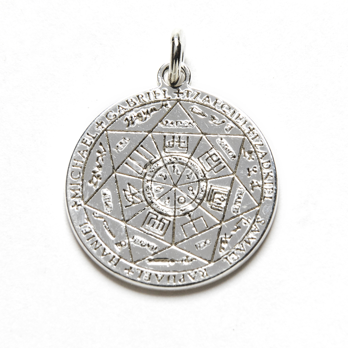 Pingente em prata de lei. pentagrama de salomão.