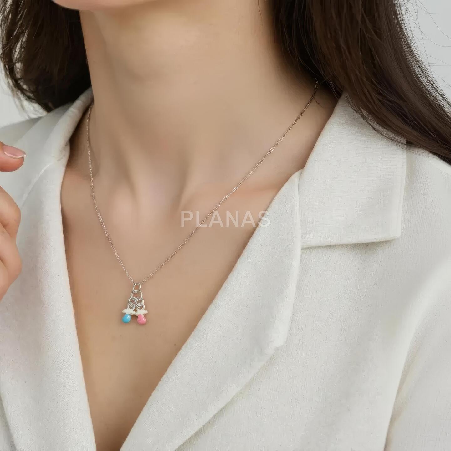 Collar en Plata de ley y esmalte. CHUPETES.