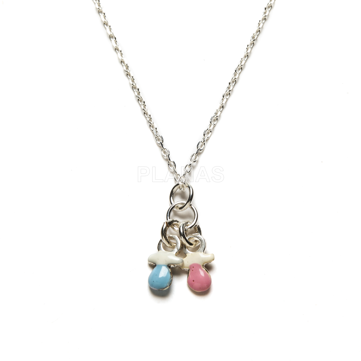 Collar en Plata de ley y esmalte. CHUPETES.