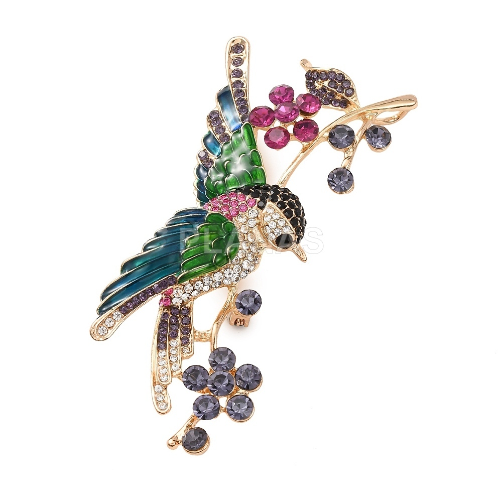 Broche o Colgante con pedreria de colores. COLOBRÍ.