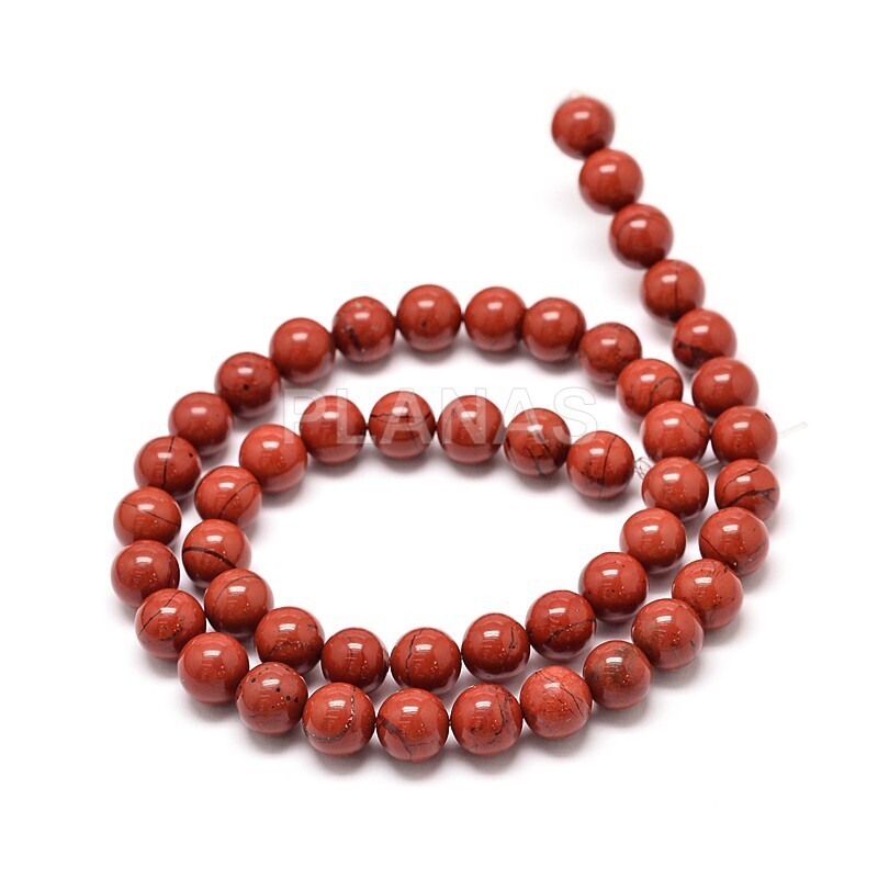 Tira de Jade rojo natural 4mm.