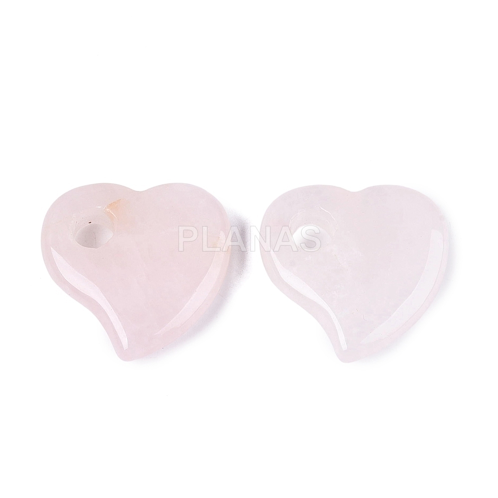Colgante de Quarzo Rosa Natural. CORAZÓN.