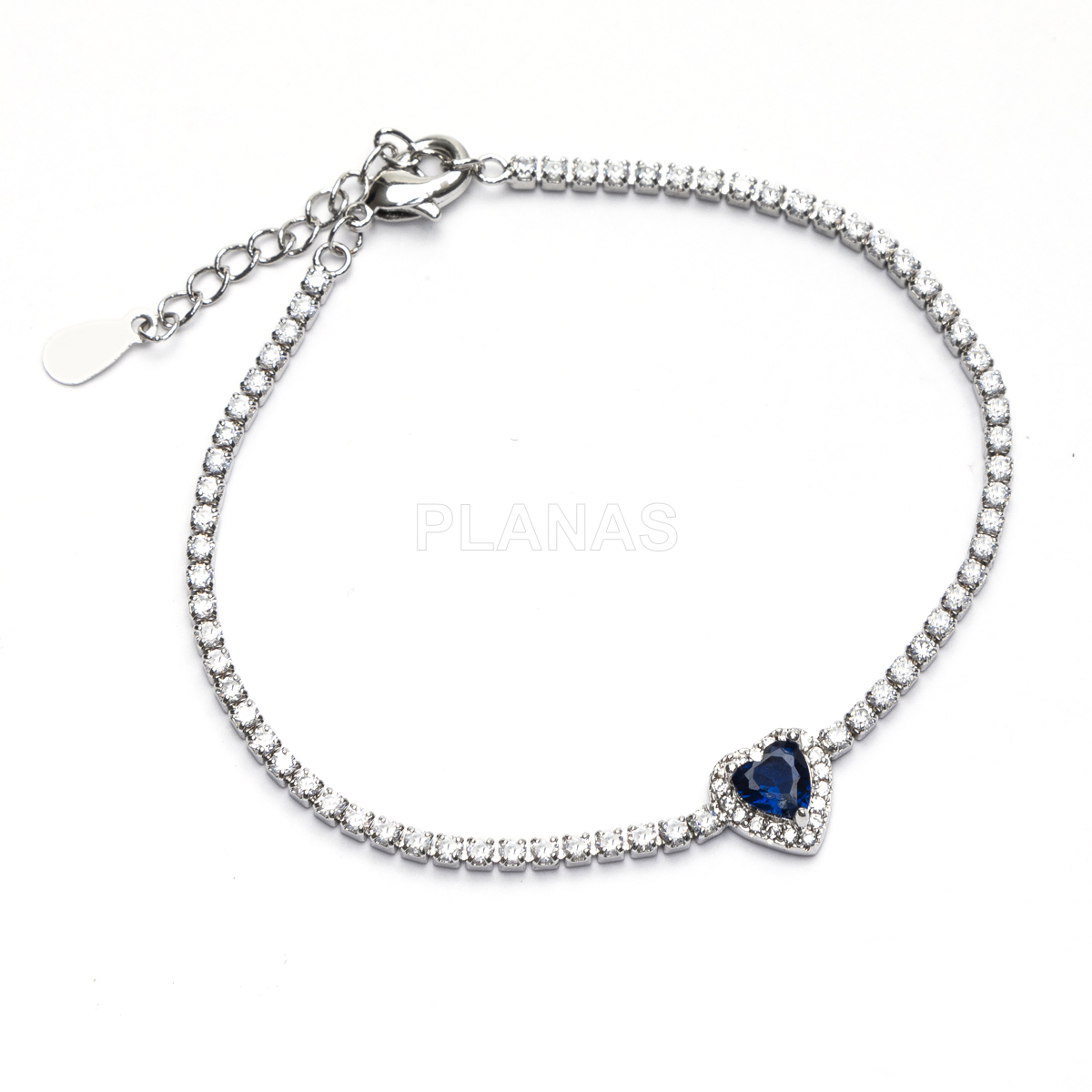 Pulsera en latón con circonitas. CORAZÓN.