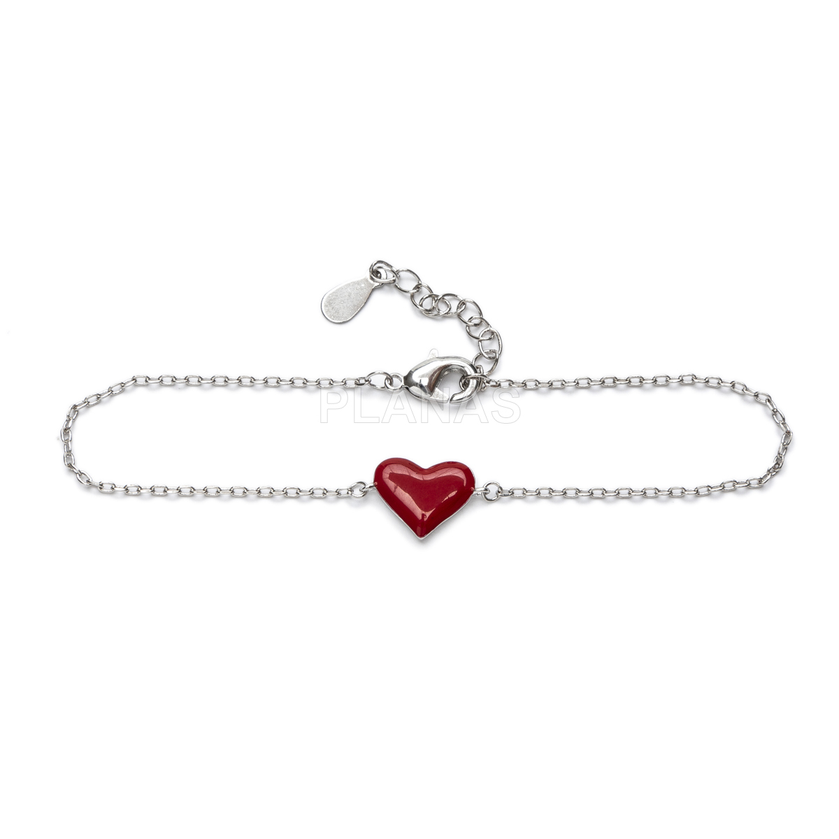 Pulsera en latón. CORAZON ROJO.