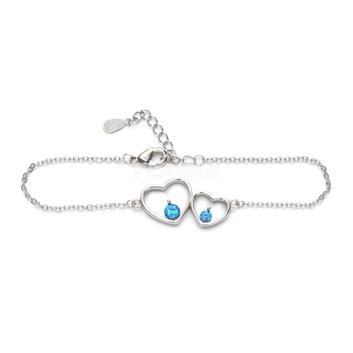 Pulsera en latón y Opalo. CORAZÓN.