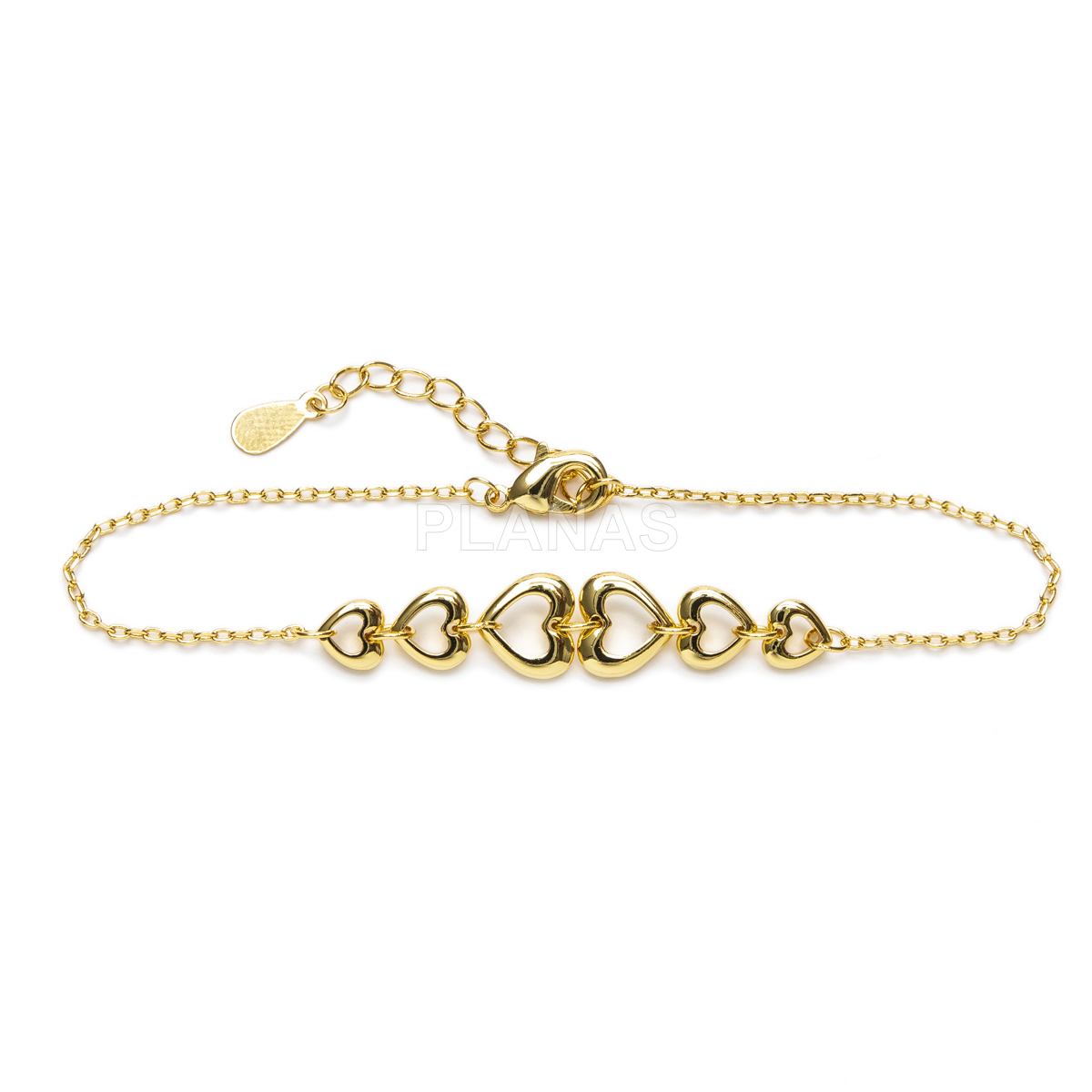 Pulsera en latón. CORAZONES .
