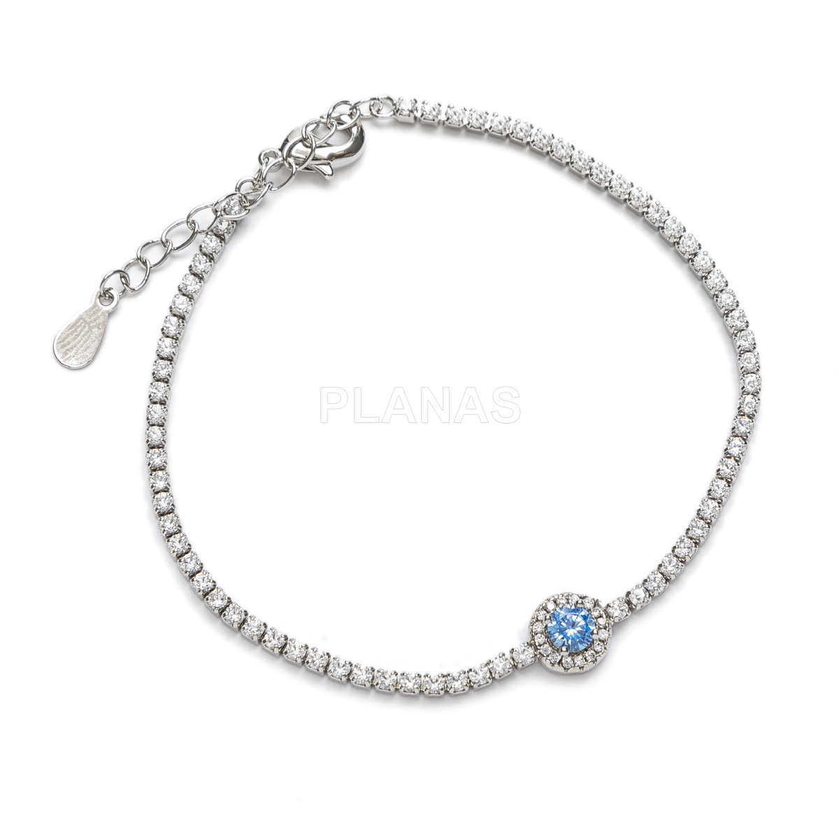 Pulsera en latón con circonitas.  