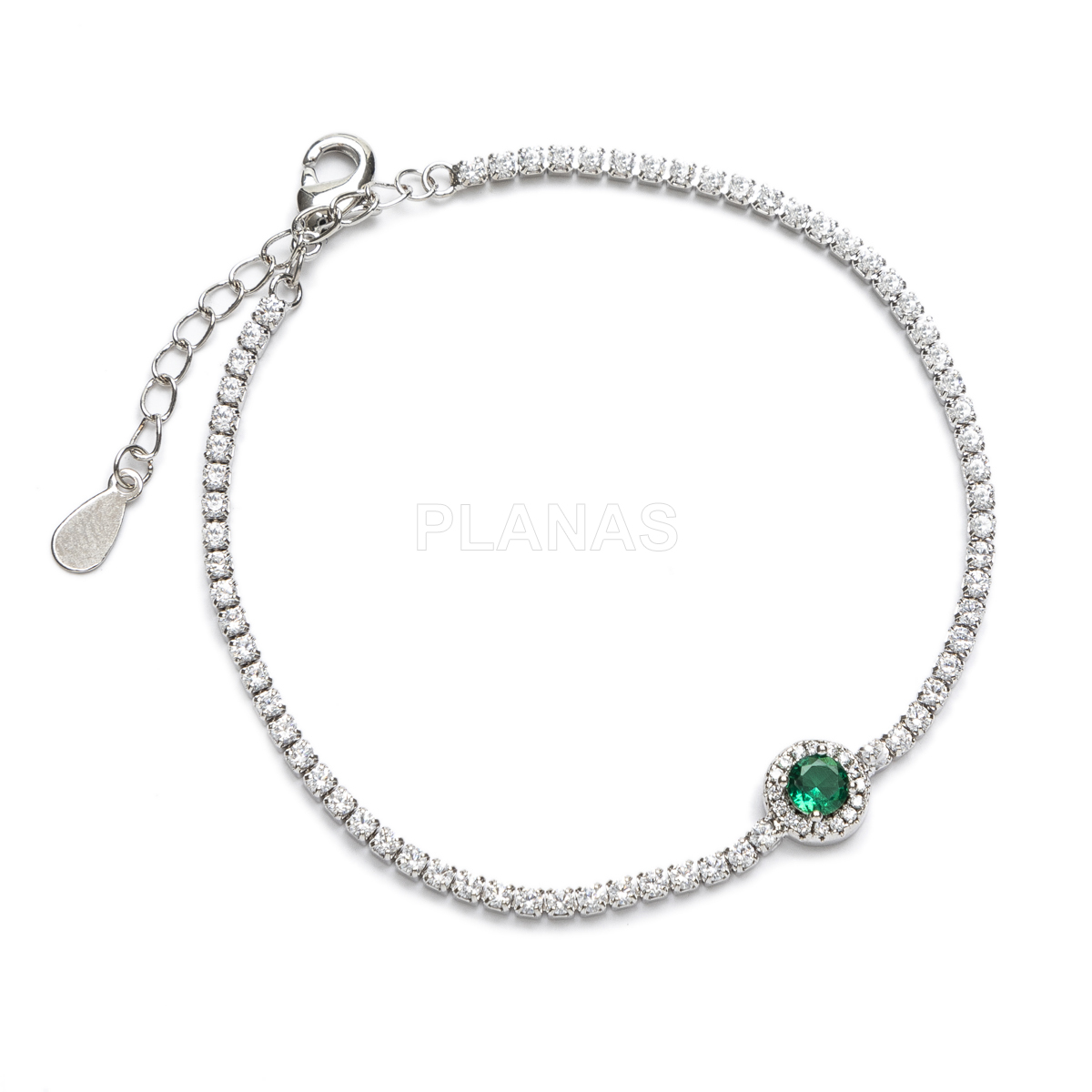 Pulsera en latón con circonitas.  