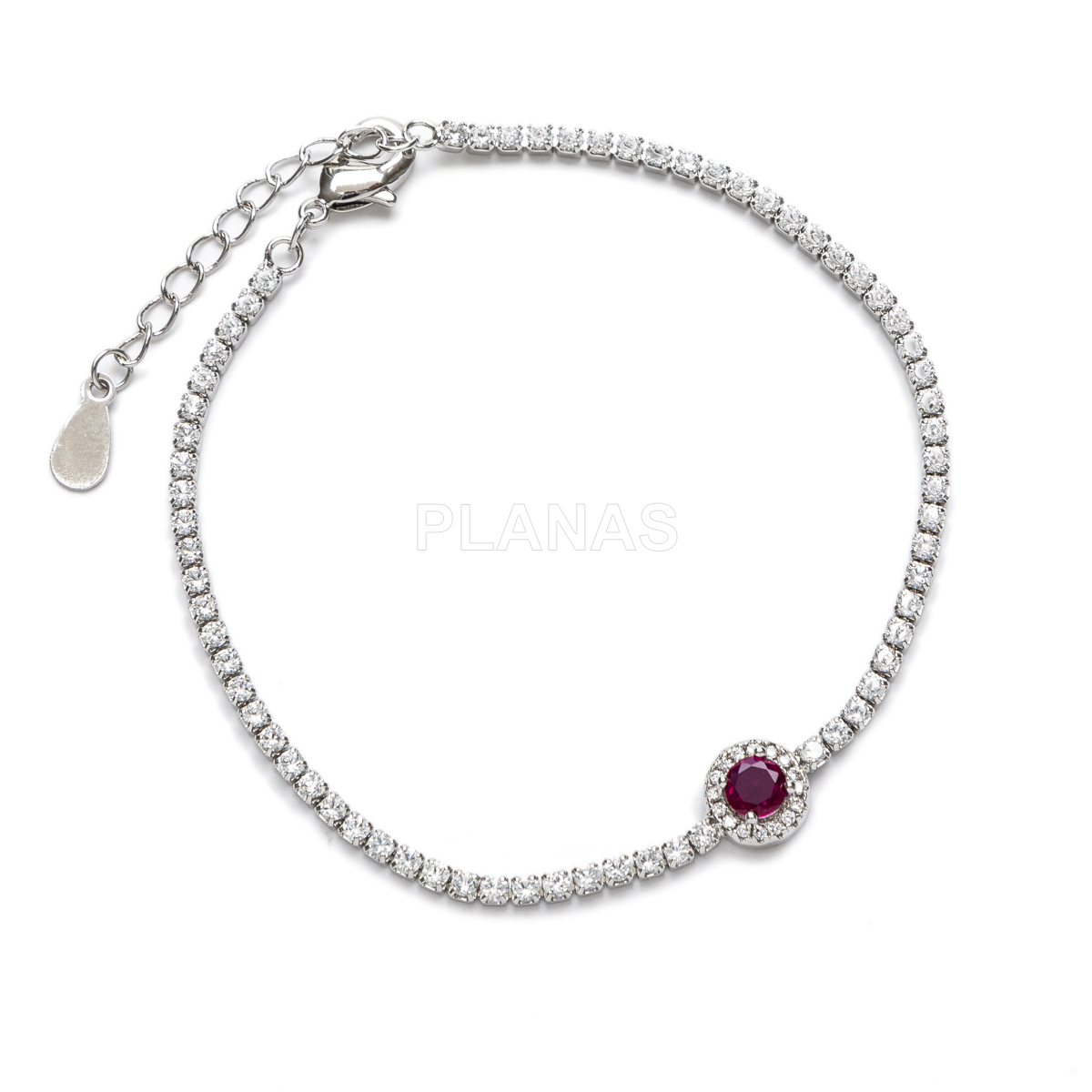 Pulsera en latón con circonitas.  