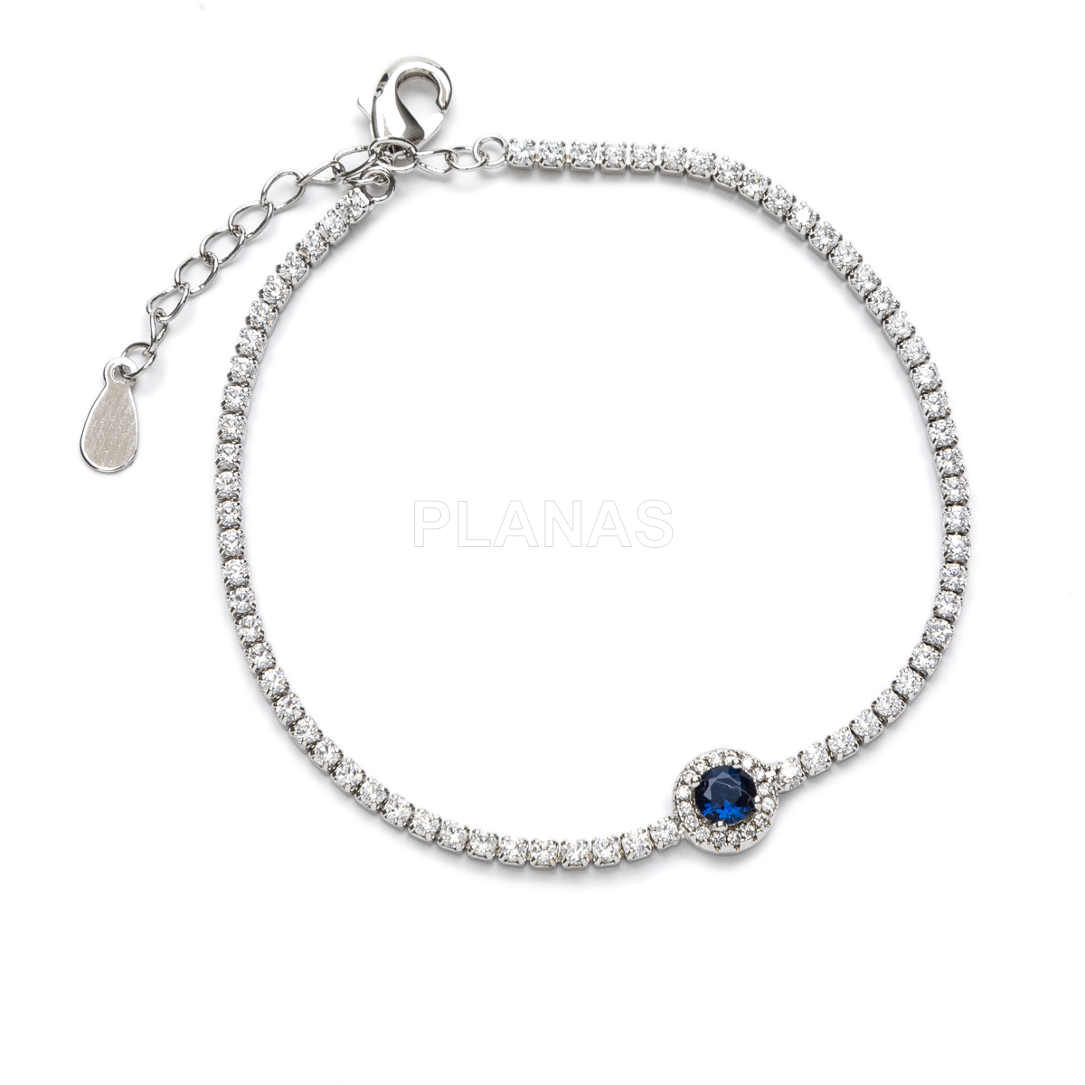 Pulsera en latón con circonitas.  