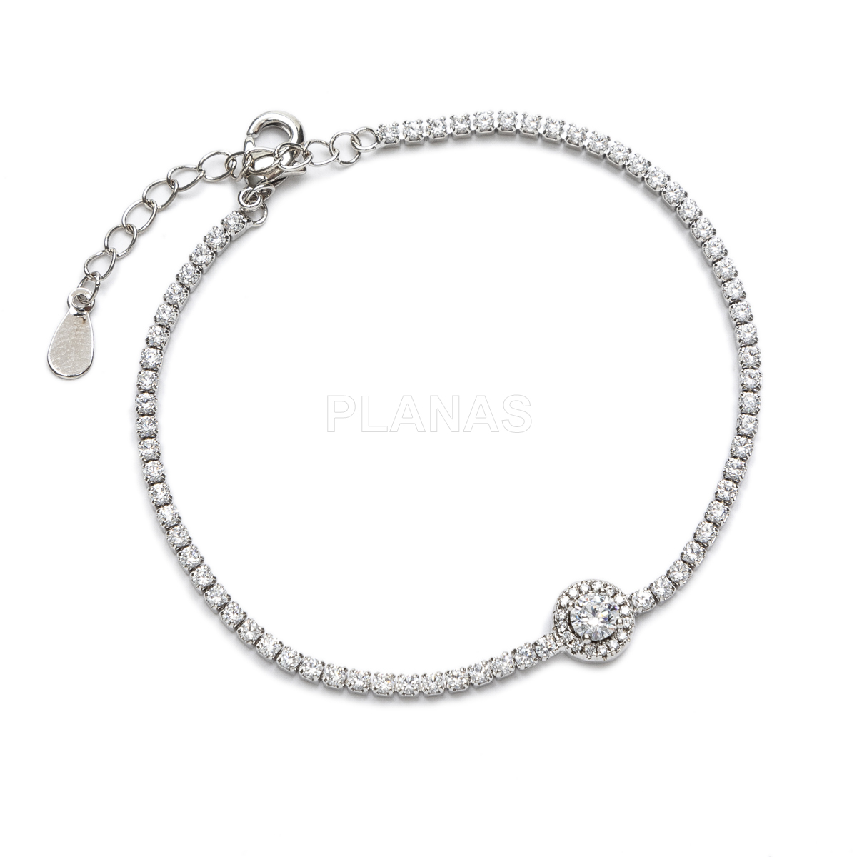 Pulsera en latón con circonitas.  