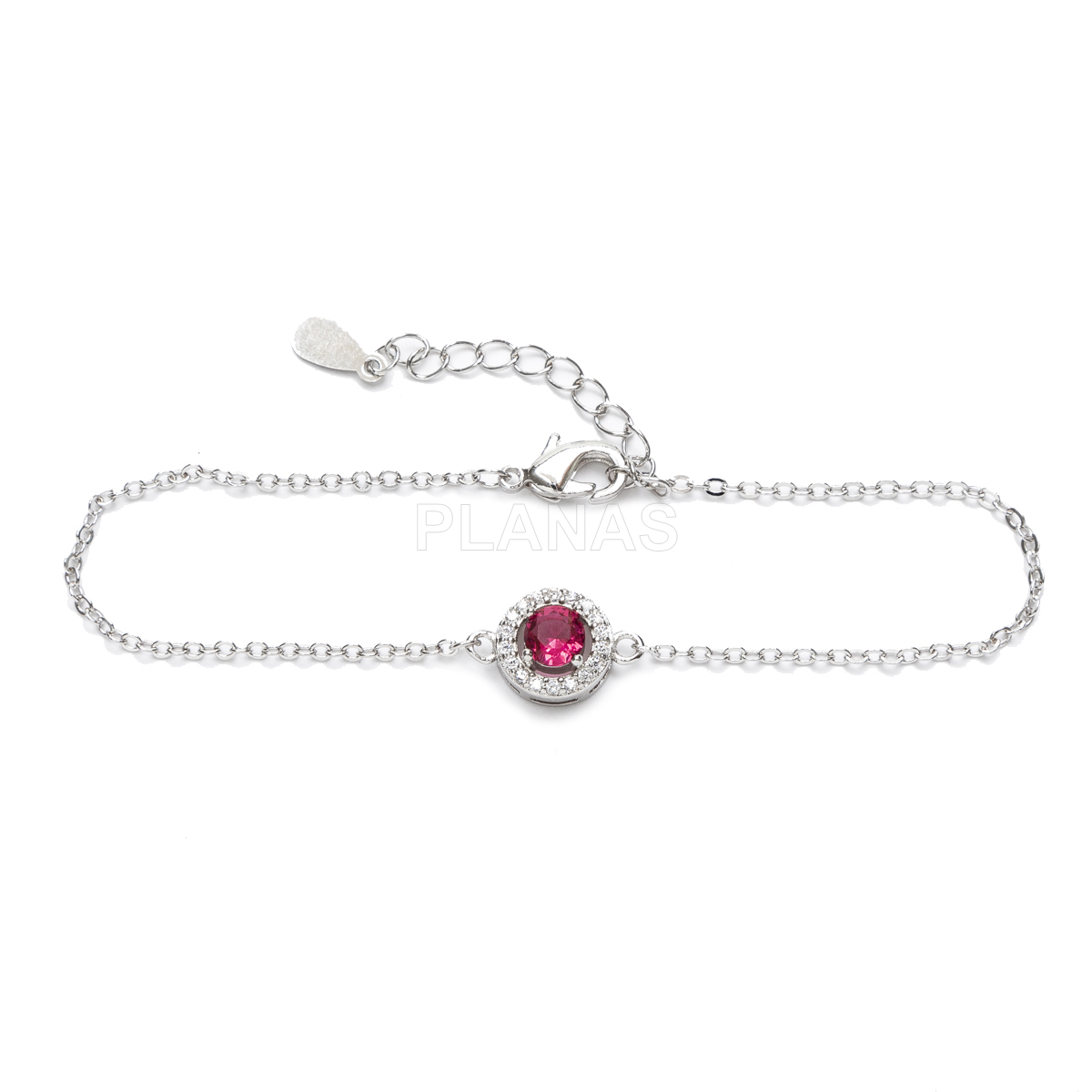 Pulseira de latão com zircônias cúbicas.  