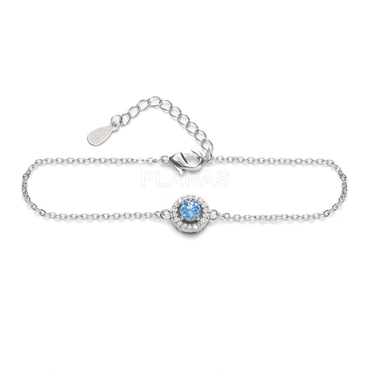 Pulseira de latão com zircônias cúbicas.  