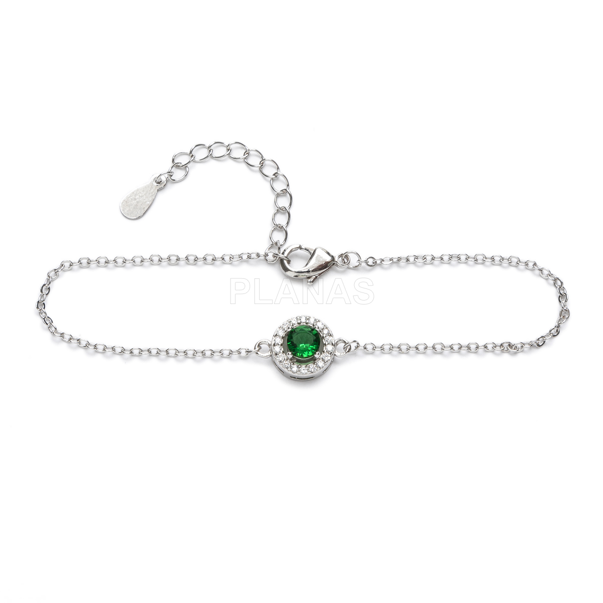 Pulseira de latão com zircônias cúbicas.  
