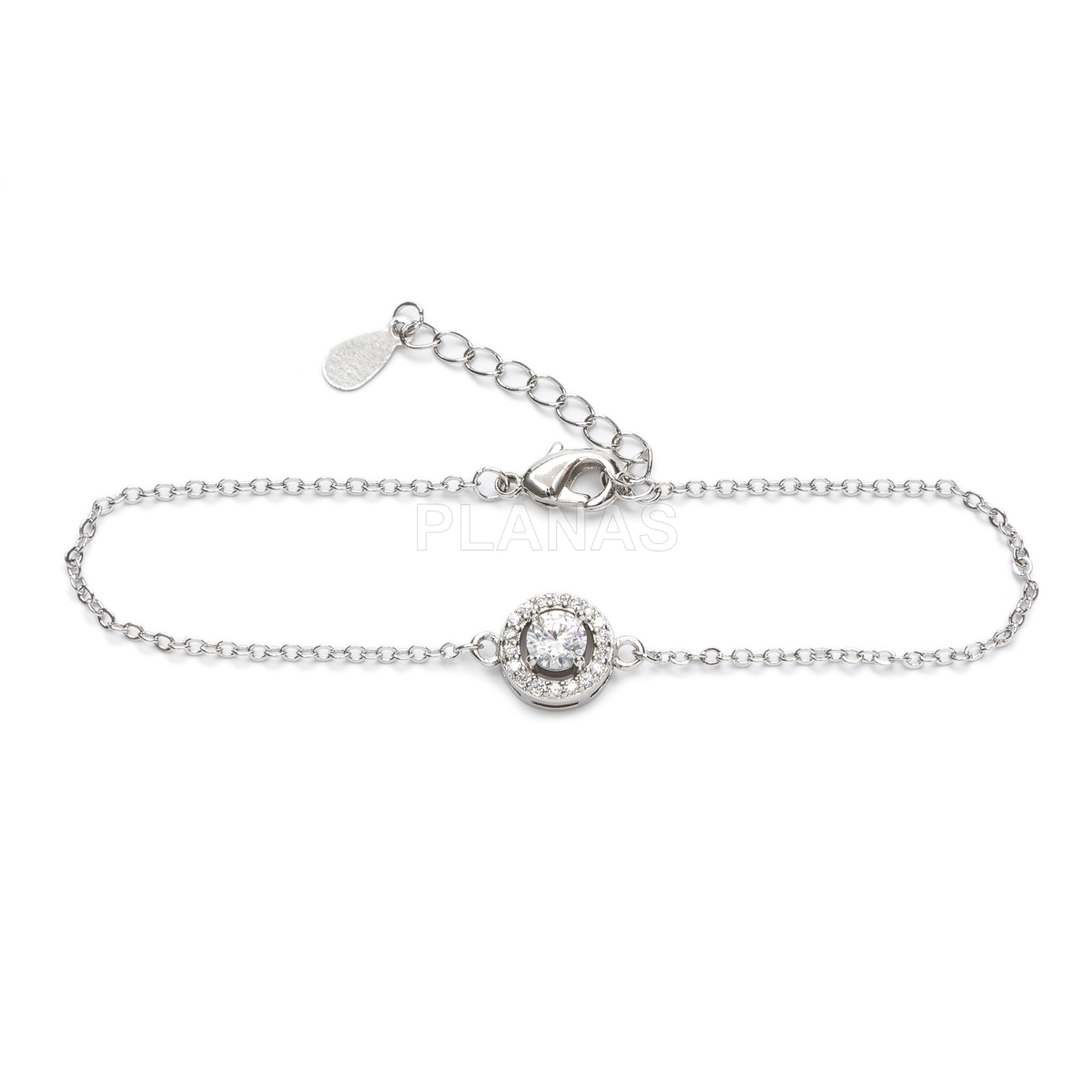 Pulseira de latão com zircônias cúbicas.  