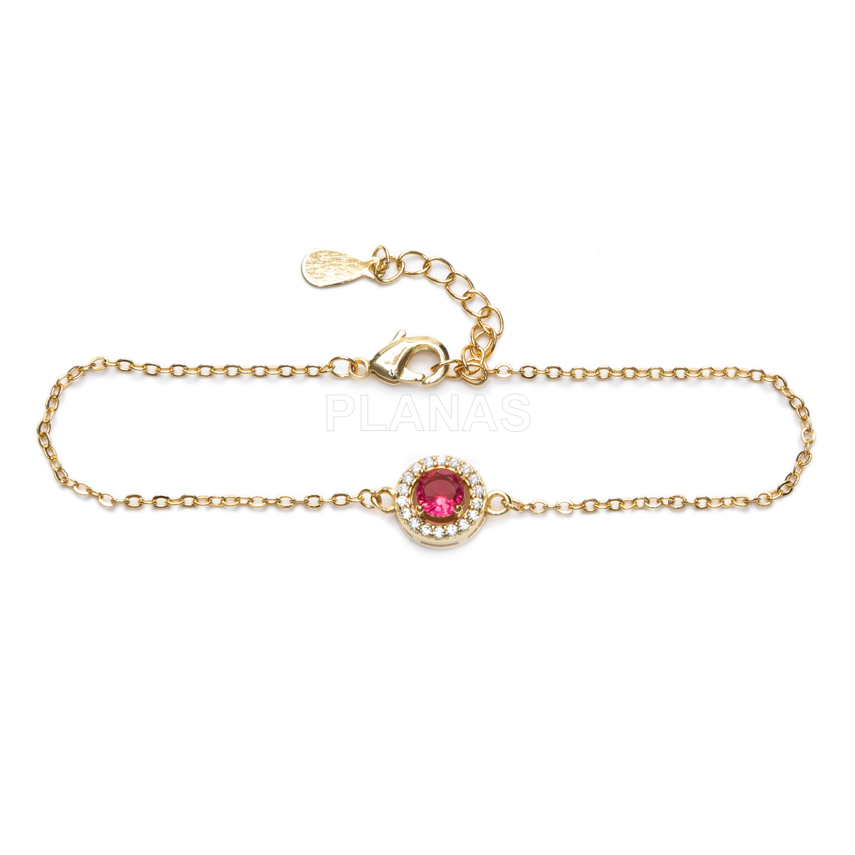 Pulsera en latón y Baño Oro 18k con circonitas.  