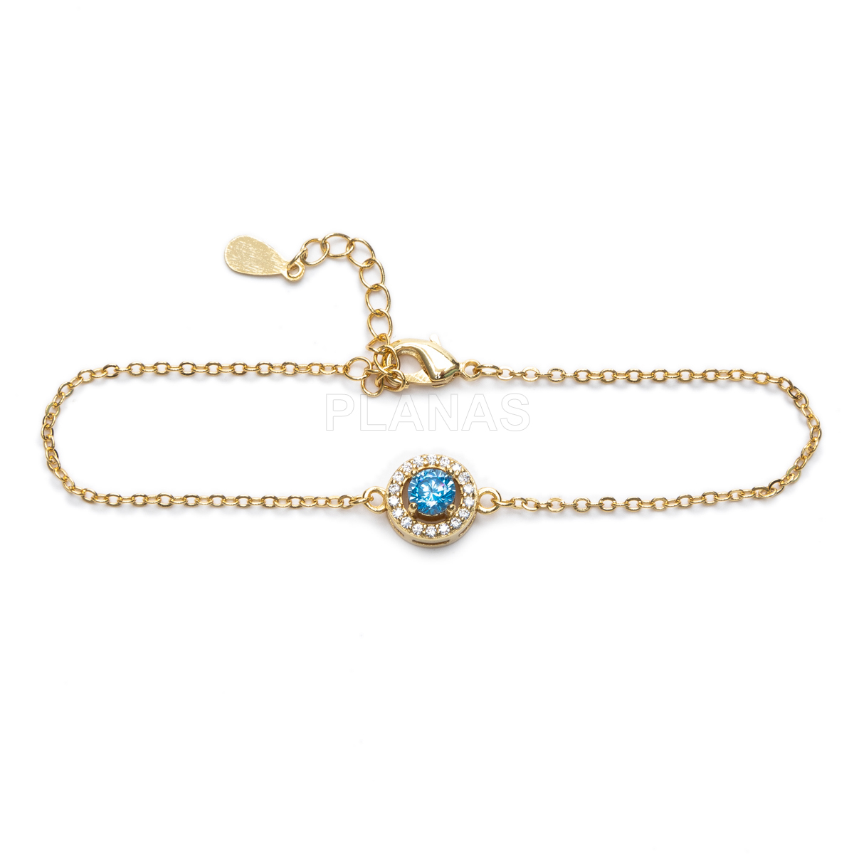 Pulsera en latón y Baño Oro 18k con circonitas.  