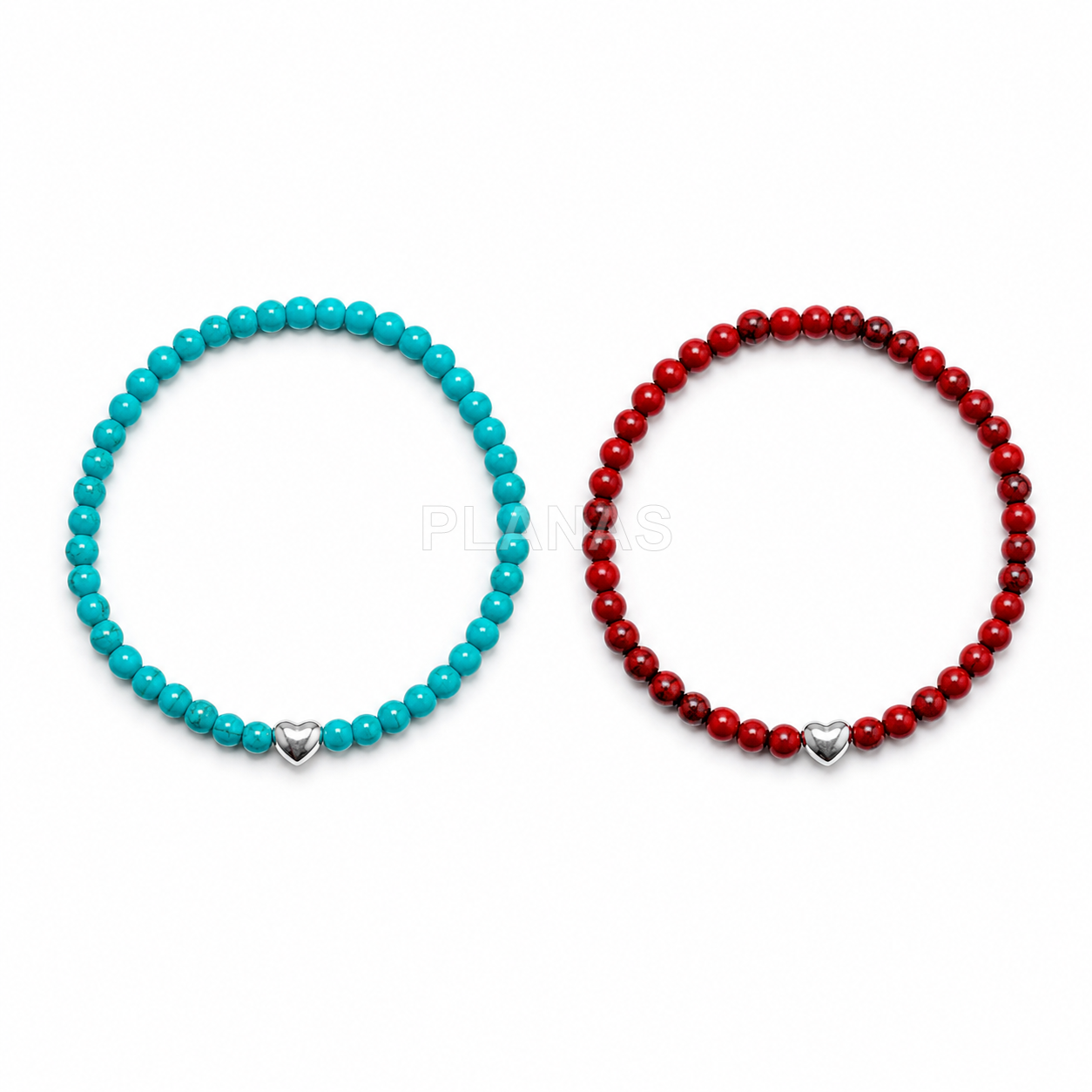 Pulsera elástica en plata de ley. CORAZÓN. 