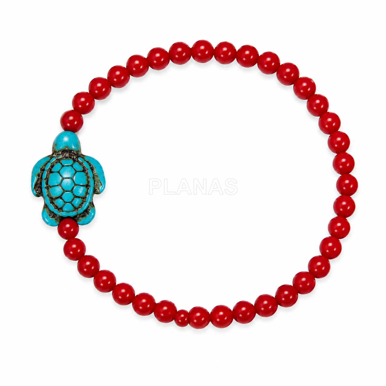 Pulsera elástica Coral. TORTUGA.