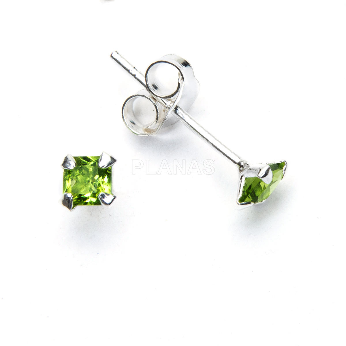 Brincos em prata de lei com zircônia cúbica de 3mm.