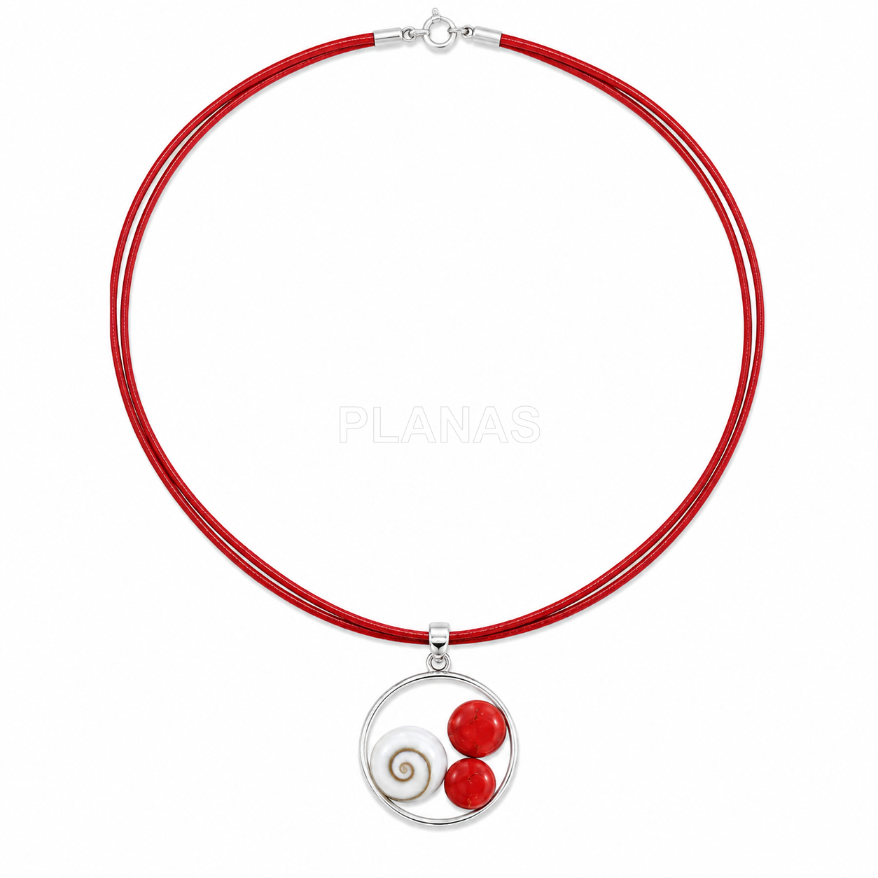 Collar en plata de ley y Shiva.  