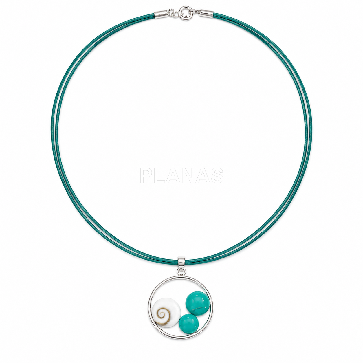 Collar en plata de ley y Shiva.  