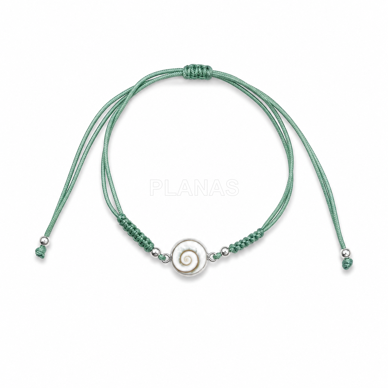Pulsera macramé en Plata de ley y Chiva. 